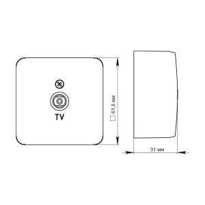 Розетка Schneider Electric Etud TVA-002B белый схема