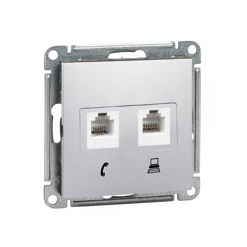 Розетка Schneider Electric W59 RSI-251TK5E-5-86 матовый хром