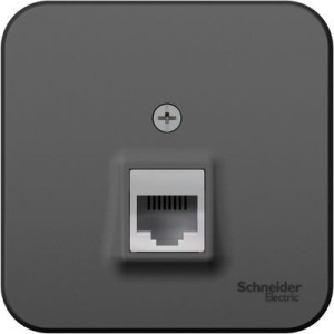 Розетка Schneider Electric Blanca BLNIA045006 антрацит вид спереди