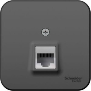 Розетка Schneider Electric Blanca BLNIA011006 антрацит вид спереди