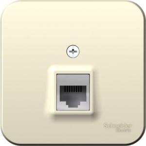 Розетка Schneider Electric Blanca BLNIA011002 молочный вид спереди