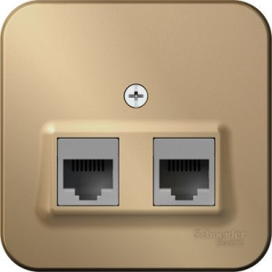 Розетка Schneider Electric Blanca BLNIA045454 титан вид спереди