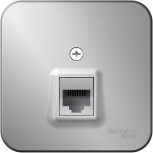 Розетка Schneider Electric Blanca BLNIA011003 алюминий вид спереди
