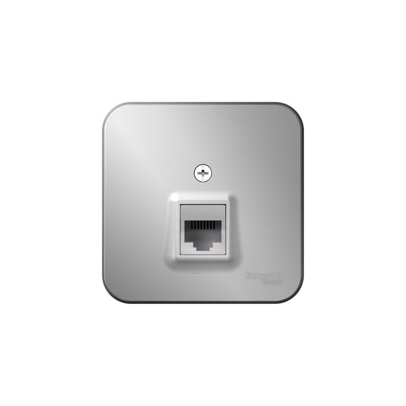 Розетка Schneider Electric Blanca BLNIA045003 алюминий вид спереди