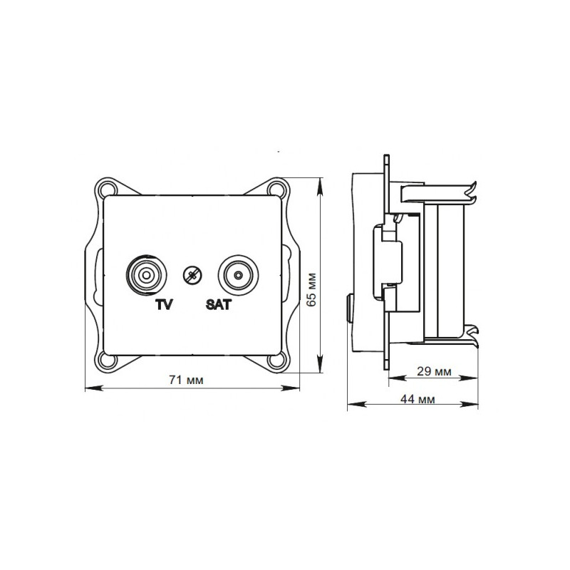 Розетка Schneider Electric Glossa GSL000397 алюминий схема