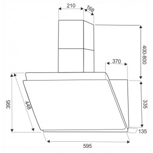 Вытяжка Exiteq EX-1126 Black - схема с размерами