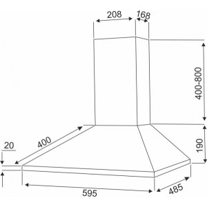 Вытяжка Exiteq EX-1086 Inox - схема с размерами