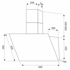 Вытяжка Exiteq EX-1156 Black - схема с размерами