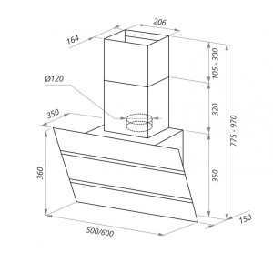 Вытяжка Maunfeld Bridge Line 60 Black/Satin схема