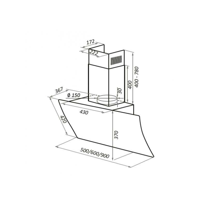 Вытяжка Maunfeld Sky Star Chef White схема
