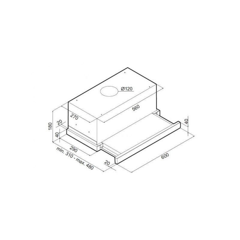 Вытяжка Maunfeld VS Slide 60 Inox/White схема