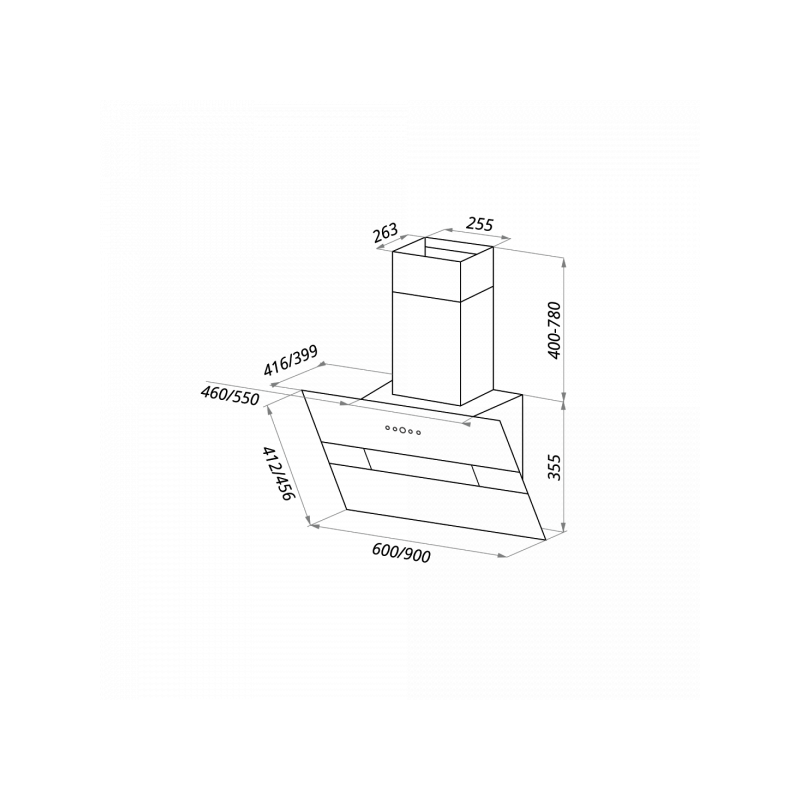 Вытяжка Maunfeld Mersey 60 Black/Satin схема