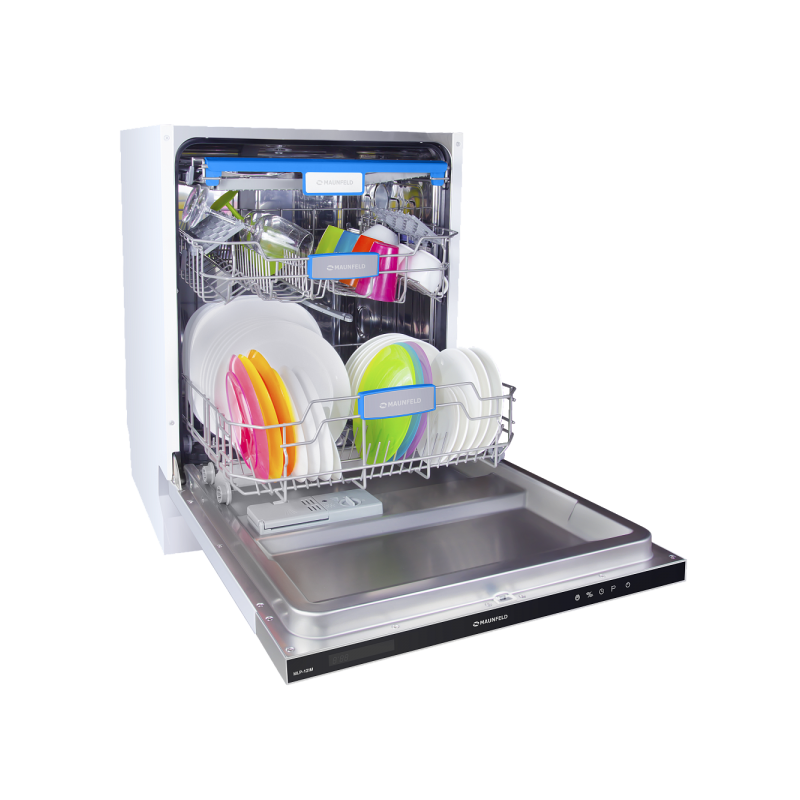 Посудомоечная машина Maunfeld MLP 12IM с загруженной посудой