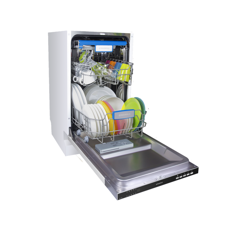 Посудомоечная машина Maunfeld MLP 08B с загруженной посудой