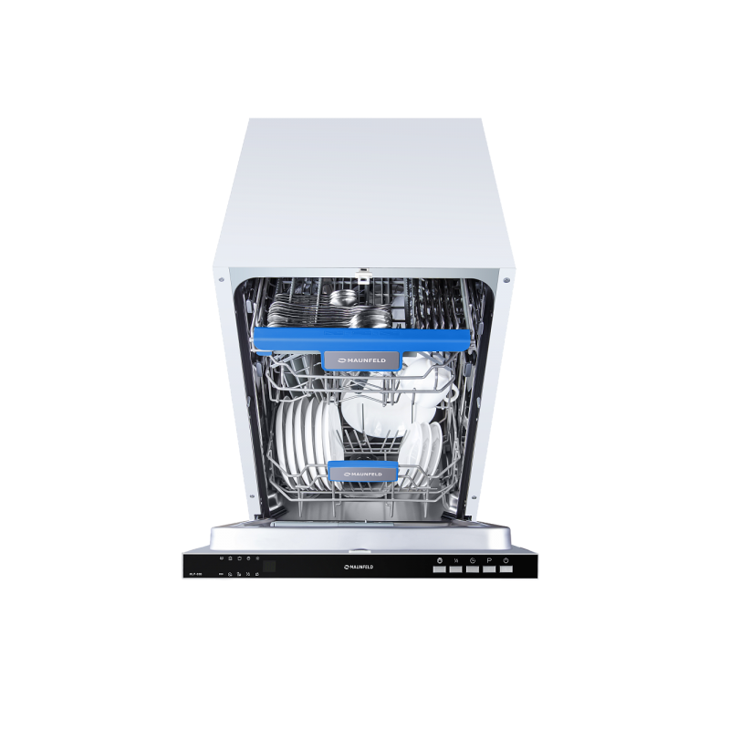 Посудомоечная машина Maunfeld MLP 08B с открытой дверцей вид сверху