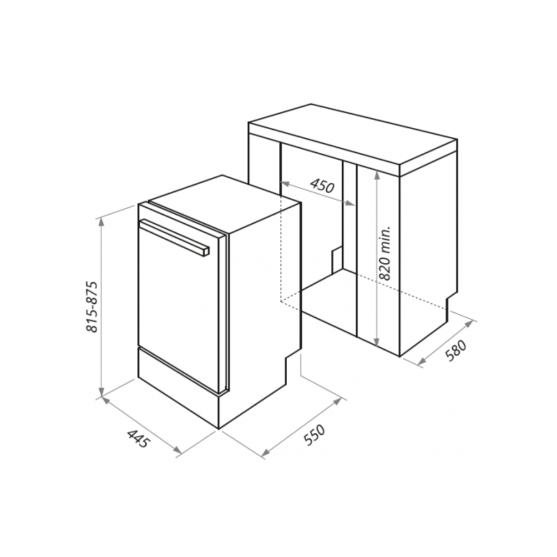 Посудомоечная машина Maunfeld MLP 08B размеры