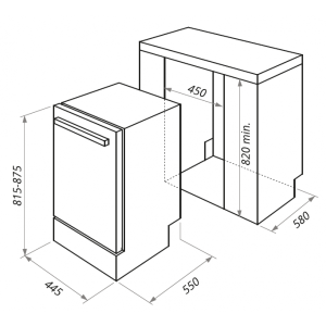 Посудомоечная машина Maunfeld MLP 08B размеры