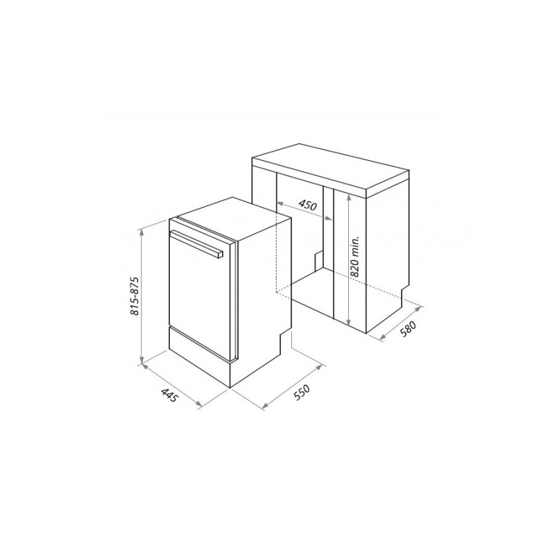 Посудомоечная машина Maunfeld MLP 08IM размеры