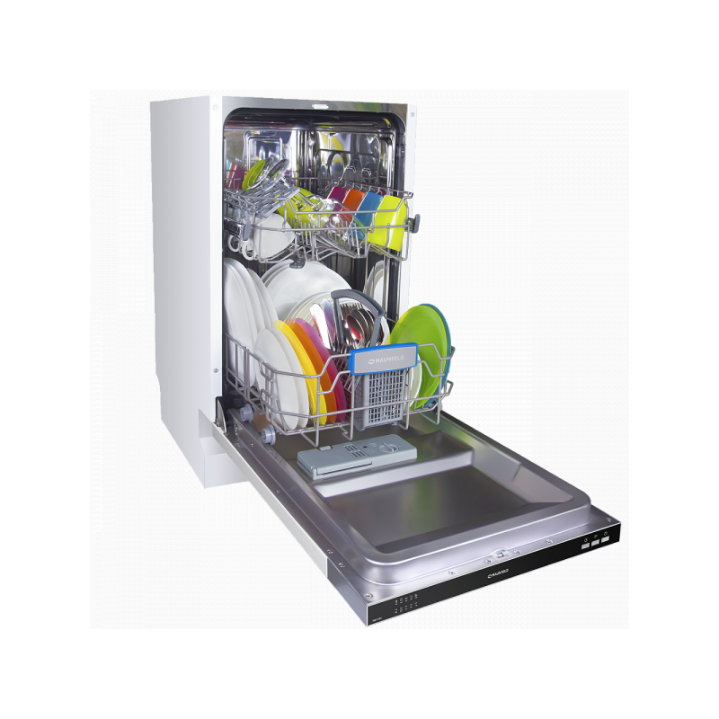 Посудомоечная машина Maunfeld MLP 08IM с загруженной посудой