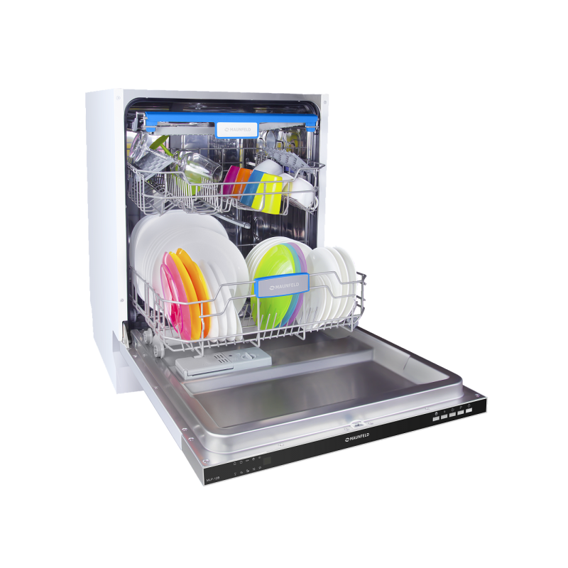 Посудомоечная машина Maunfeld MLP 12B с загруженной посудой