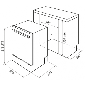 Посудомоечная машина Maunfeld MLP 12B размеры