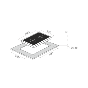 Размеры варочной панели Maunfeld EGHG.32.2CW/G White