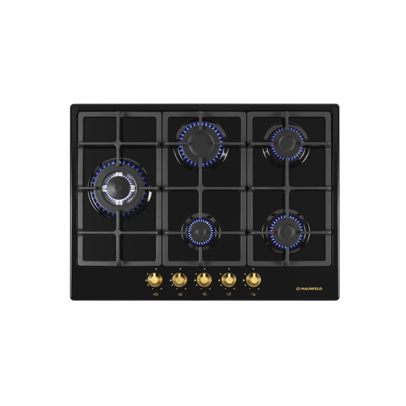 Газовая варочная панель Maunfeld EGHE.75.33CB.R/G Black вид сверху