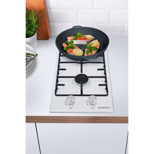 Газовая варочная панель Maunfeld EGHE.32.3EW/G White в интерьере