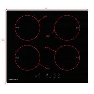 Диаметр конфорок варочной панели Maunfeld EVI.594 Black