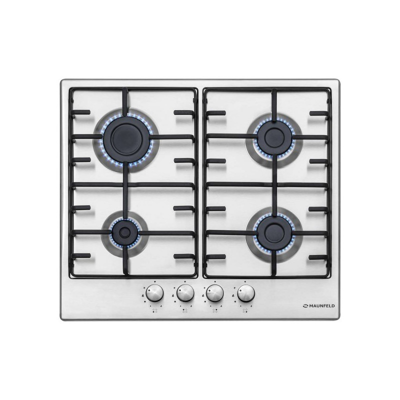Газовая варочная панель Maunfeld EGHS.64.3ES/G Inox вид сверху