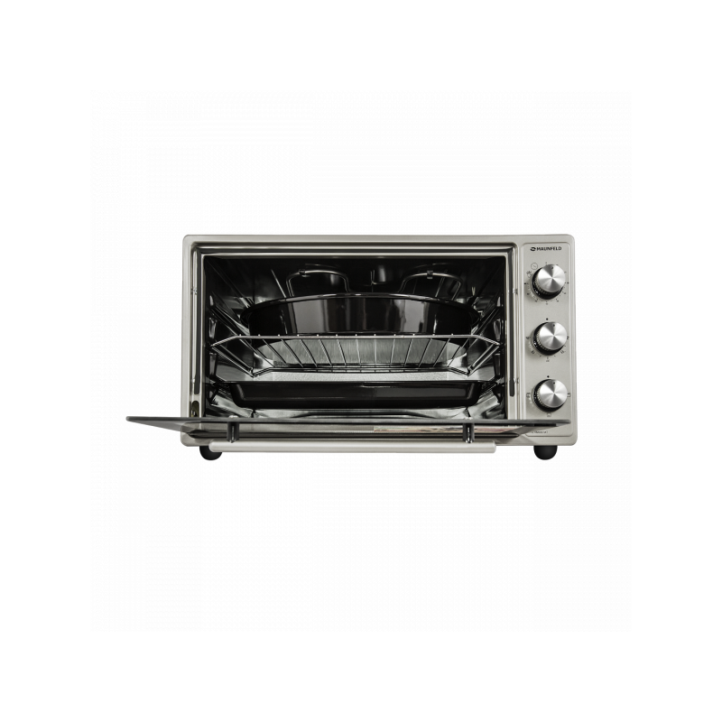 Мини-печь Maunfeld СEMOB.363.S1 Inox с открытой дверцей