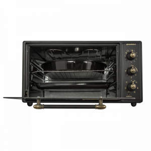 Мини-печь Maunfeld СEMOA.456.RBG Black с открытой дверцей