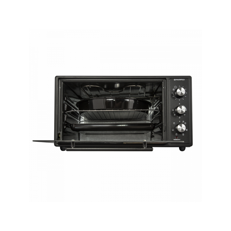 Мини-печь Maunfeld СEMOA.456.B Black с открытой дверцей