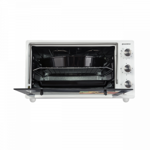 Мини-печь Maunfeld СEMOB.363.W White с открытой дверцей