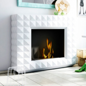 Биокамин Kratki Egzul белый (с сертификатов TUV) в интерьере