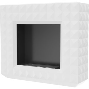 Вид справа биокамина Kratki Egzul белый (с сертификатов TUV)