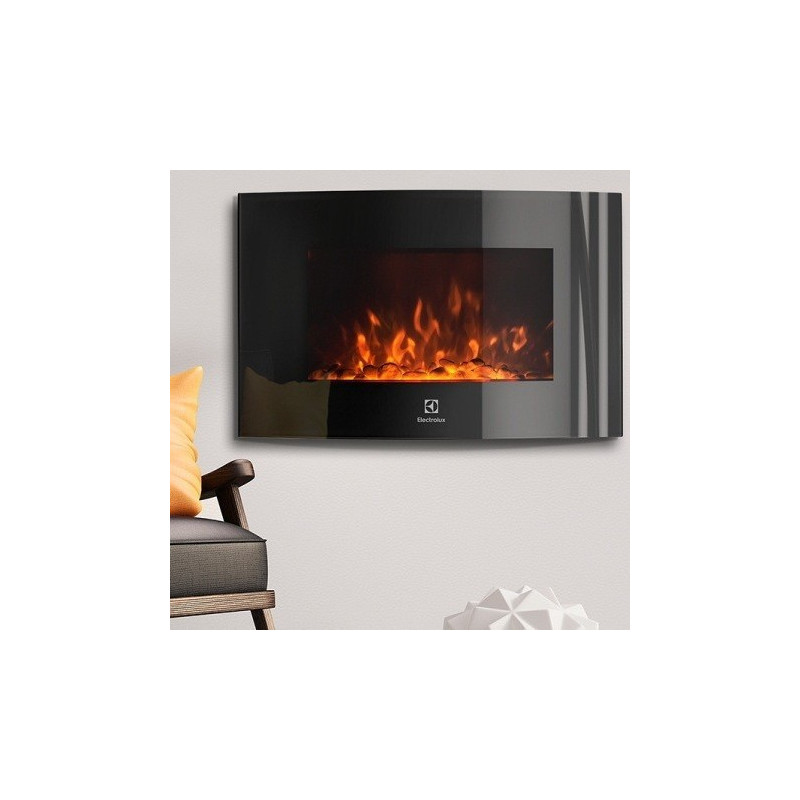 Электрокамин Electrolux EFP/W-1200URLS Black на стене