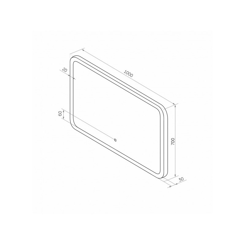 Зеркало Континент Demure Led 100x70 схема