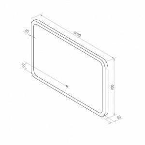 Зеркало Континент Demure Led 100x70 схема
