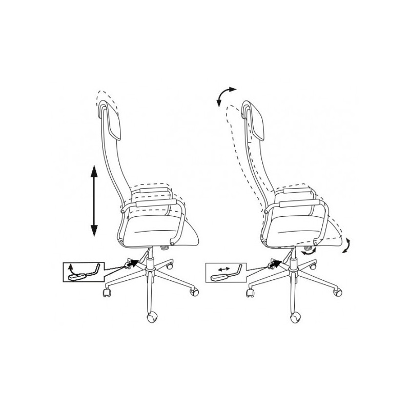 Кресло компьютерное Бюрократ KB-9N ECO черный схема