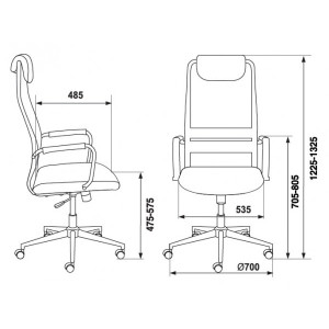 Кресло компьютерное Бюрократ KB-9N серый размеры