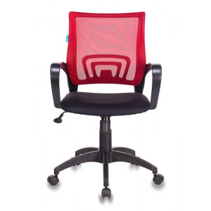 Кресло компьютерное Бюрократ CH-695N черный/красный вид спереди