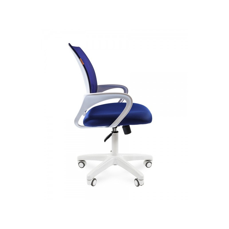 Кресло компьютерное Chairman 696 белый/синий вид сбоку
