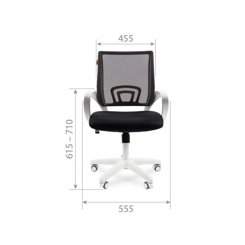 Кресло компьютерное Chairman 696 белый/синий размеры спереди