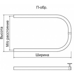 Полотенцесушитель Terminus П-образный 32 500х600 размер