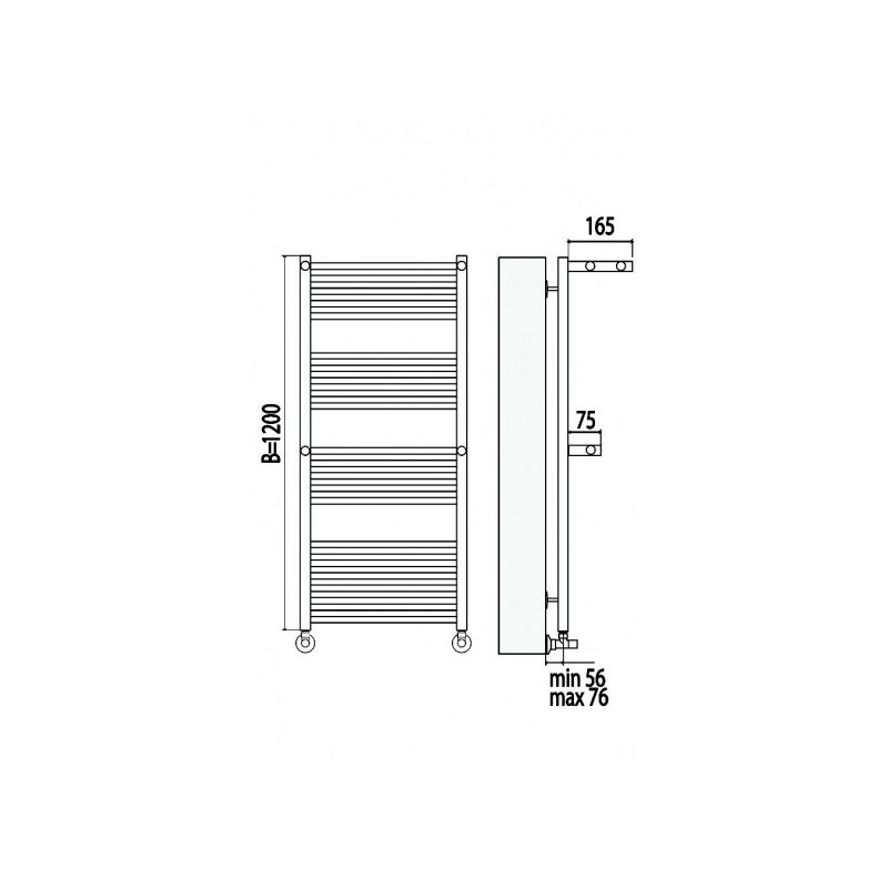 Полотенцесушитель Terminus Аврора П22 500х1200 с 2 полочками размер
