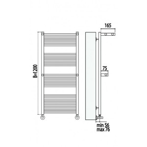 Полотенцесушитель Terminus Аврора П22 500х1200 с 2 полочками размер