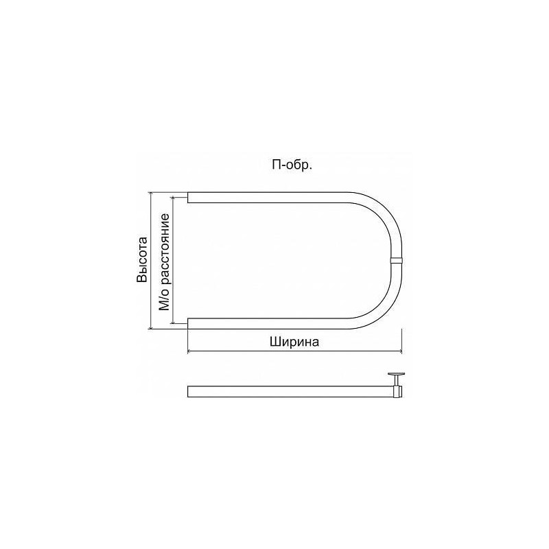 Полотенцесушитель Terminus Эконом П-образный 32 500x400 размер