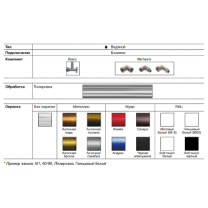 Полотенцесушитель Ника М1 500x700 с полочкой - варианты исполнения