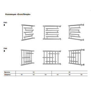 Полотенцесушитель Ника ПМ 3 500x700 - размеры